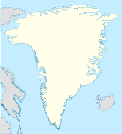 Sukkertoppen på en karta över Grönland