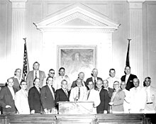 Pork Chop Gang, 1956. Group portrait of the Pork Chop Gang during the 1956 special session of the Florida Senate.jpg