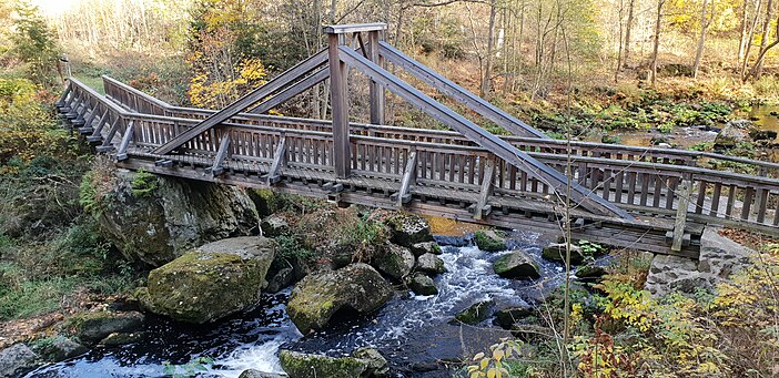 Bridge in Höllental, Bad Steben, Bavaria, Germany during Autumn