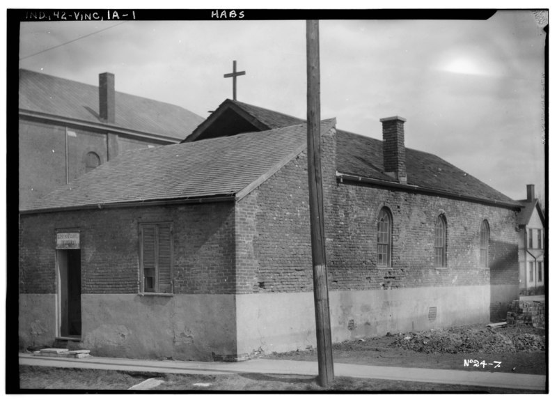 File:HISTORIC AMERICAN BUILDINGS SURVEY THE SHORES STUDIO, PHOTOGRAPHERS, March, 1934 OLD ST. ROSE CHAPEL - WEST AND SOUTH ELEVATION - St. Francix Xavier Cathedral, St. Rose Chapel, HABS IND,42-VINC,1A-1.tif