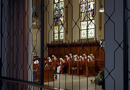 The "Pink Sisters" in the chapel of their motherhouse in Steyl
