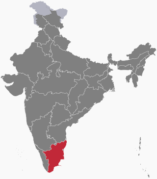 Location of Tamil Nadu in India