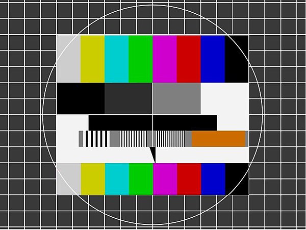 Modified Telefunken FuBK colour test card used by IRIB television