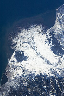 ISS-29 Snowfall on the Selenga River Delta, Russia.jpg