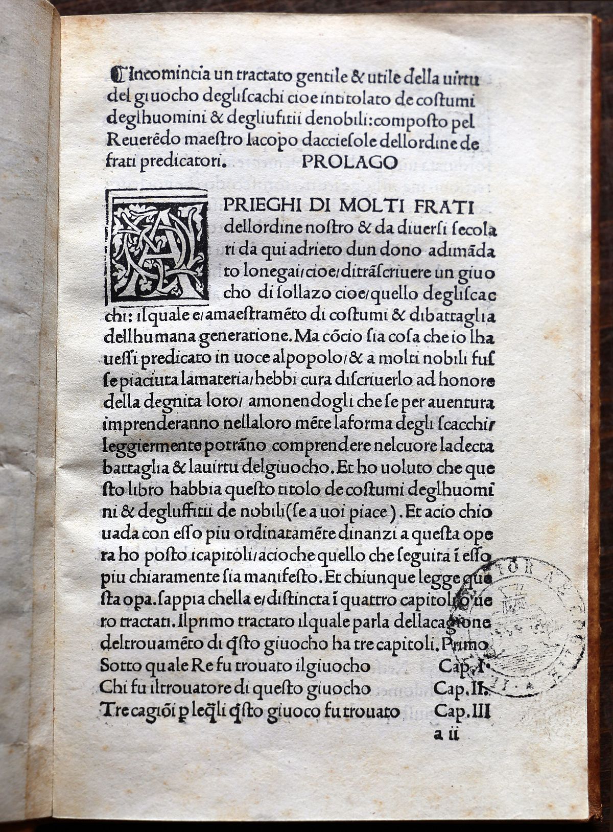 File:Iacobus de Cessolis, Libro di giuocho di scacchi, incunabolo, per  maestro antonio miscomini, firenze 1 marzo 1493, 03.jpg - Wikimedia Commons