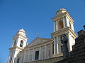 Basilica di San Maurizio al Parrasio. Sulla destra in primo piano statua a San Lorenzo da Porto Maurizio