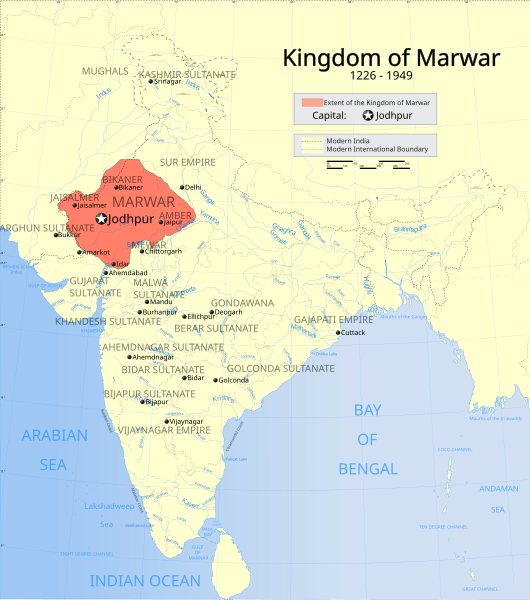 File:Indian Kingdom of Marwar map.svg