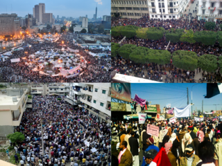 The Arab Spring was a series of anti-government protests, uprisings, and armed rebellions that spread across much of the Arab world in the early 2010s. It began in response to corruption and economic stagnation and was influenced by the Tunisian Revolution. From Tunisia, the protests then spread to five other countries: Libya, Egypt, Yemen, Syria, and Bahrain, where either the ruler was deposed or major uprisings and social violence occurred including riots, civil wars, or insurgencies. Sustained street demonstrations took place in Morocco, Iraq, Algeria, Iranian Khuzestan, Lebanon, Jordan, Kuwait, Oman, and Sudan. Minor protests took place in Djibouti, Mauritania, Palestine, Saudi Arabia, and the Moroccan-occupied Western Sahara. A major slogan of the demonstrators in the Arab world is ash-shaʻb yurīd isqāṭ an-niẓām!.