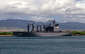 JS Towada leaving Pearl Harbor after a goodwill visit on 1 July 1990.