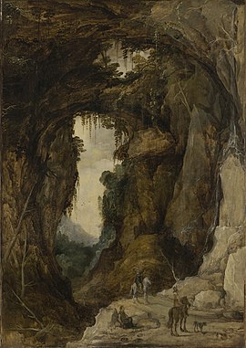 Josse de Momper the Younger - Landscape with Grotto and a Rider - 1965.134 - Yale University Art Gallery.jpg