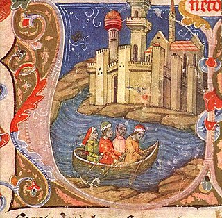 Chronicon Pictum, Italians, Aquileia, Venice, city, refugees, boat, sea, medieval, chronicle, book, illumination, illustration, history