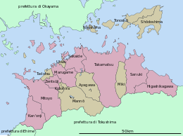 Kaart van de prefectuur Kagawa