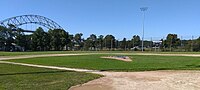 Keith Field, in the shadow of the Sagamore Bridge, was home of the Sagamore Clouters from the 1940s to the 1960s. Keith Field Sagamore 2019.jpg