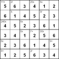 Examples of solved KenKen/Calcudoku