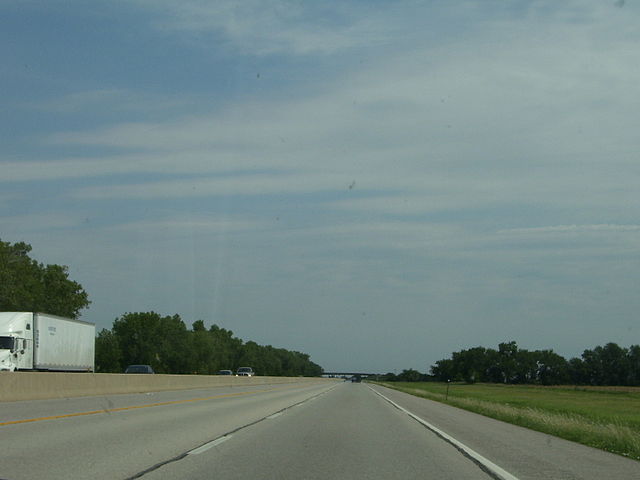 A view from the I-35 portion of the Kansas Turnpike, between mileposts 29 and 30