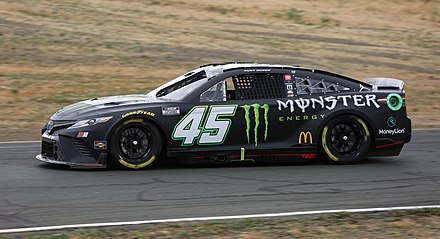 Kurt Busch driving the Monster Energy–sponsored No. 45 NASCAR at Sonoma Raceway in 2022