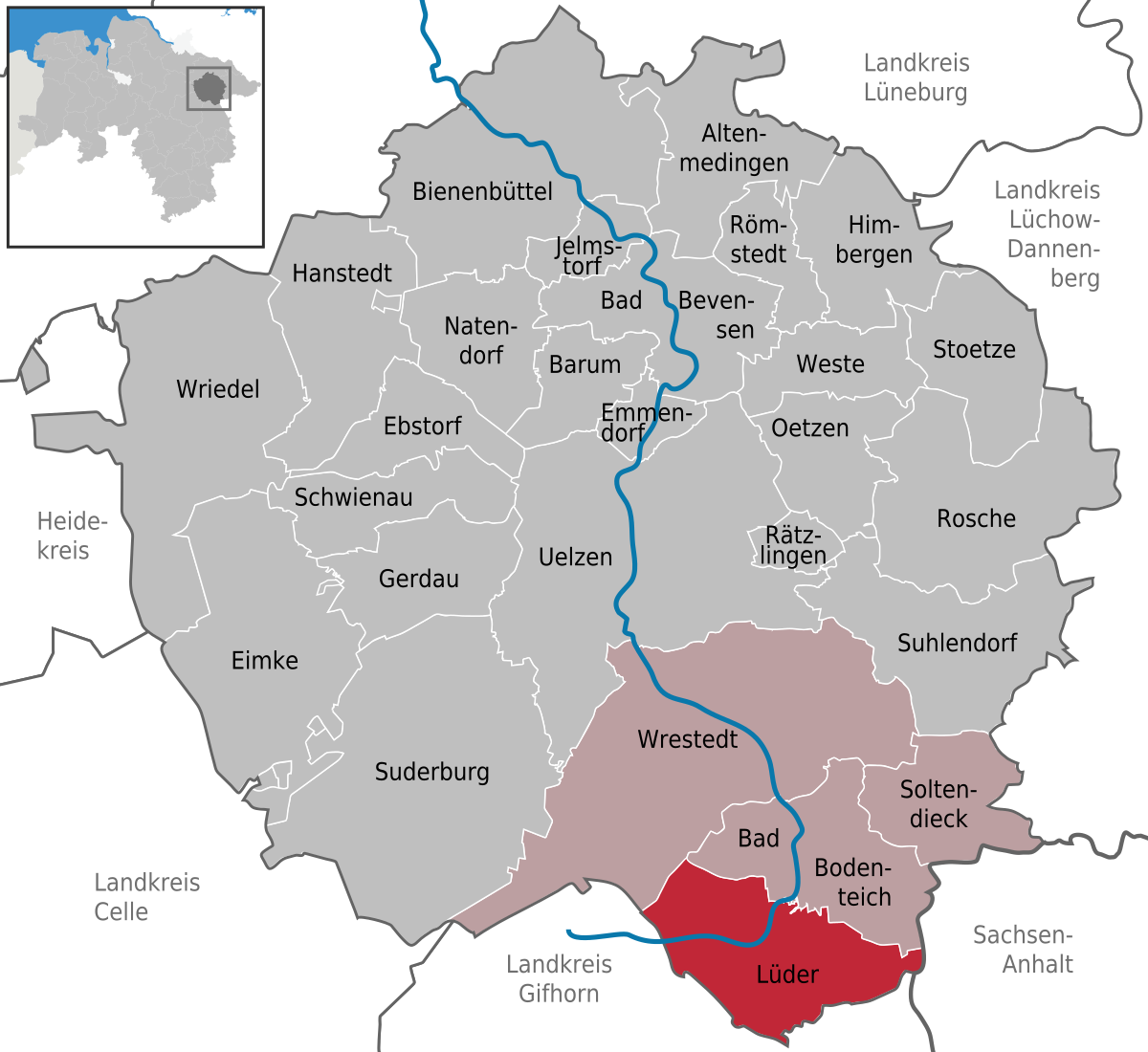 lüneburger heide deutschlandkarte Lüder   Wikipedia