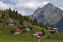 Švýcarská horská krajina v kantonu Uri