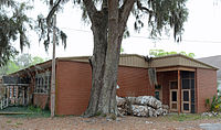Lanier County Auditorium and Grammar School, Lakeland, Georgia, U.S. This is an image of a place or building that is listed on the National Register of Historic Places in the United States of America. Its reference number is 86000743.