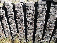 Stacked rock detail of lock wall of Upper Canal Lock 28 near White Haven, 2008