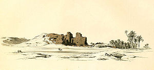 Sydøstlig udsigt over resterne af Lepsius I -pyramiden (Karl Richard Lepsius, 1842)
