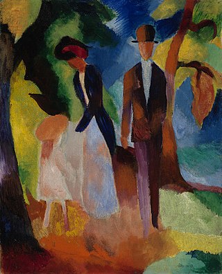 <i>People on the Blue Lake</i> Painting by August Macke