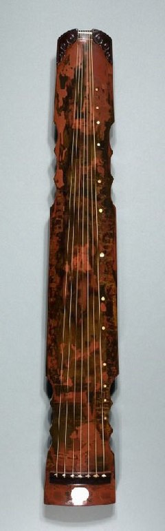 Chinese guqin with seven strings