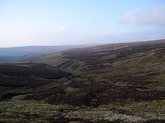 The incision of the Little Gill (left) from Burnhope Seat