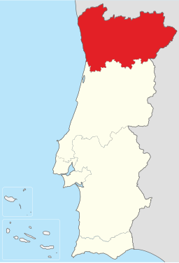 Norra Portugals läge i Portugal.