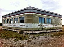 Film set diner constructed for the film in Assumption Parish, Louisiana. Looper diner in Louisiana.jpg