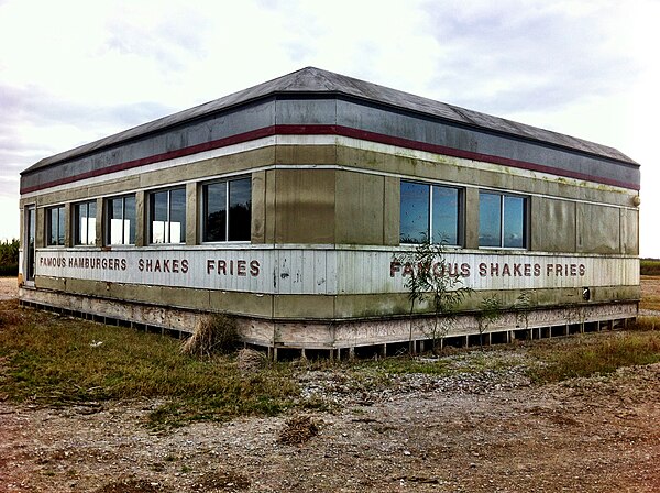 Film set diner constructed for the film in Assumption Parish, Louisiana.