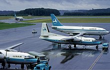 Fokker F-27 und Boeing 737 der Luxair im Jahr 1978