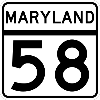 <span class="mw-page-title-main">Maryland Route 58</span> State highway in Washington County, Maryland, US