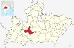 मध्यप्रदेश राज्यस्य मानचित्रे सीहोरमण्डलम्