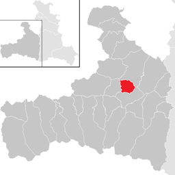 Kommunens läge i distriktet Zell am See
