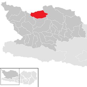 Location of the municipality of Mallnitz in the Spittal an der Drau district (clickable map)