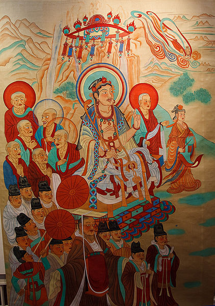 File:Manjusri Debates Vimalakirti Dunhuang Mogao Caves.jpeg