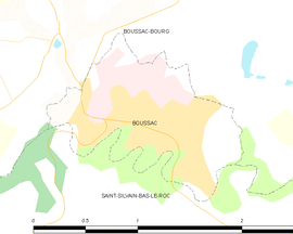 Mapa obce Boussac