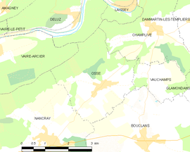 Mapa obce Osse
