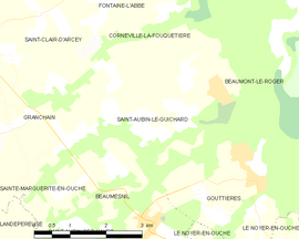 Mapa obce Saint-Aubin-le-Guichard