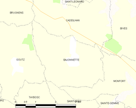 Mapa obce Bajonnette