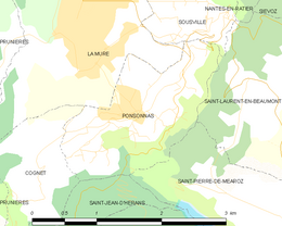 Ponsonnas - Localizazion