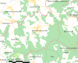 Mapa obce Belmont-de-la-Loire