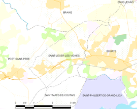 Mapa obce Saint-Léger-les-Vignes