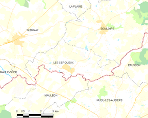 Poziția localității Les Cerqueux