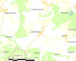 Mapa obce Genevrières
