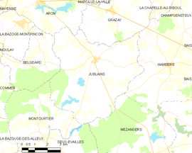 Mapa obce Jublains