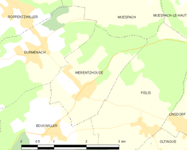Mapa obce Werentzhouse
