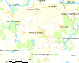Mapa obce Pierre-de-Bresse