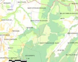 Mapa obce Saint-Offenge-Dessus